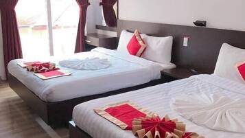 Minibar, desk, blackout drapes, iron/ironing board