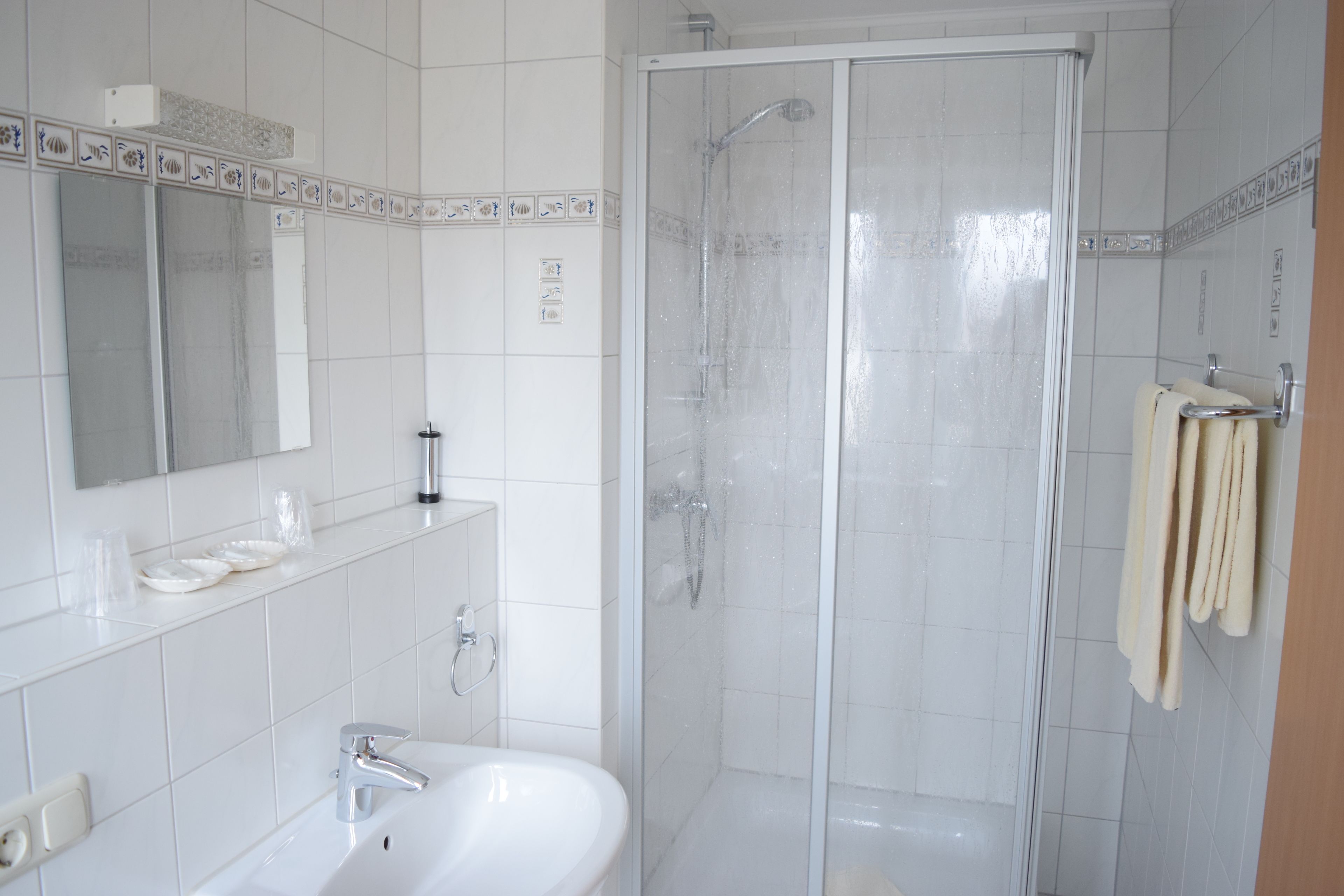 classic double or twin room | bathroom | shower, towels