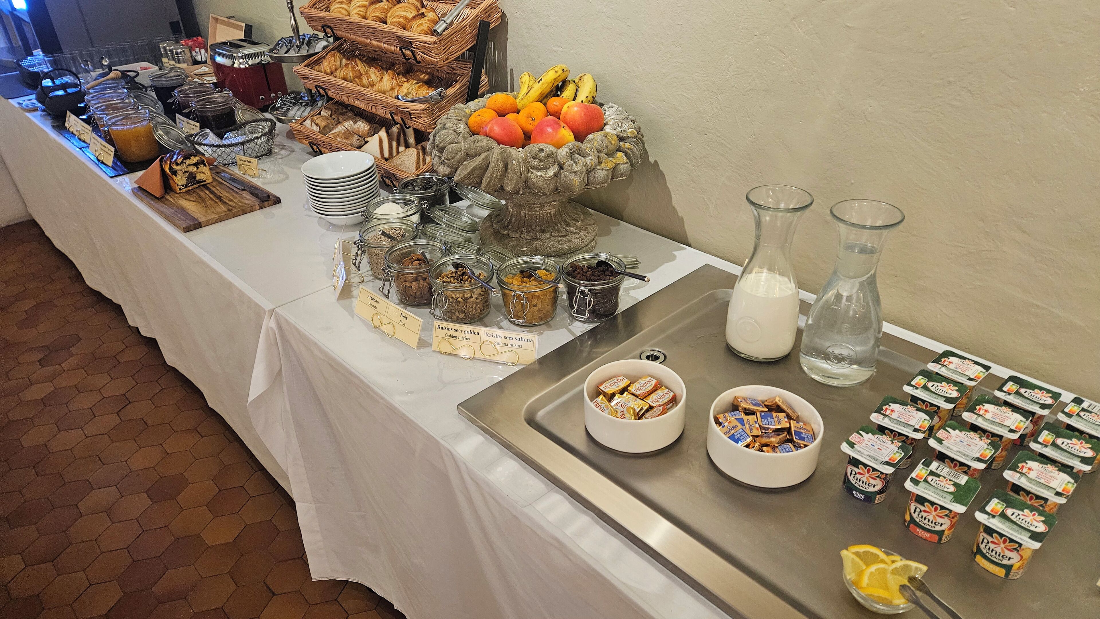 daily buffet breakfast (eur 15 per person)