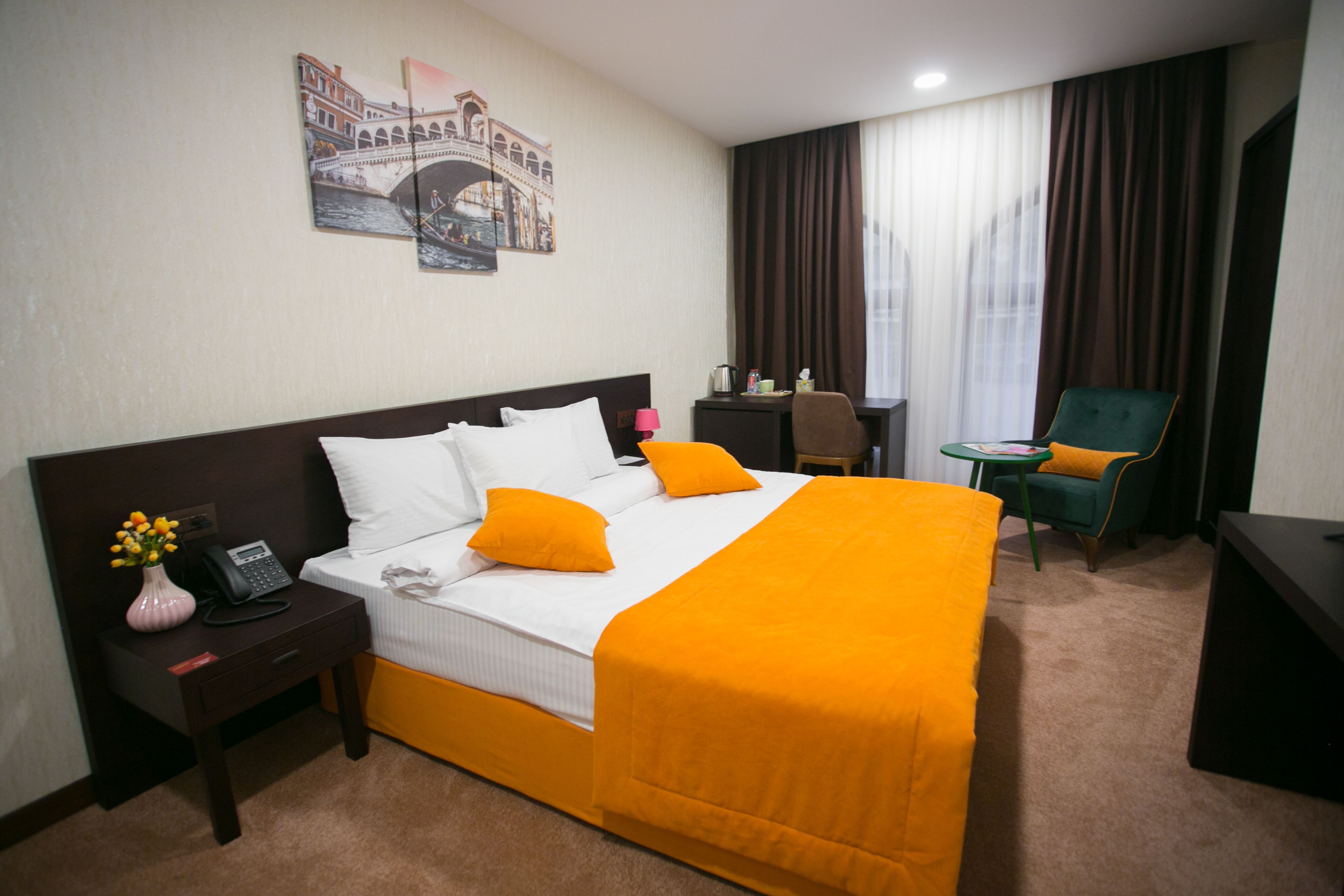 Phòng đôi Tiêu chuẩn, 1 giường cỡ king | Bộ trải giường bằng vải cotton Ai Cập, bộ đồ giường cao cấp 