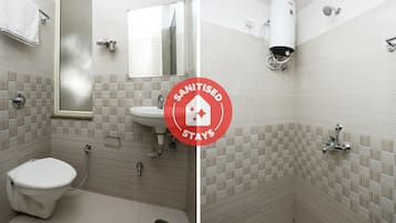 Shower, free toiletries, towels