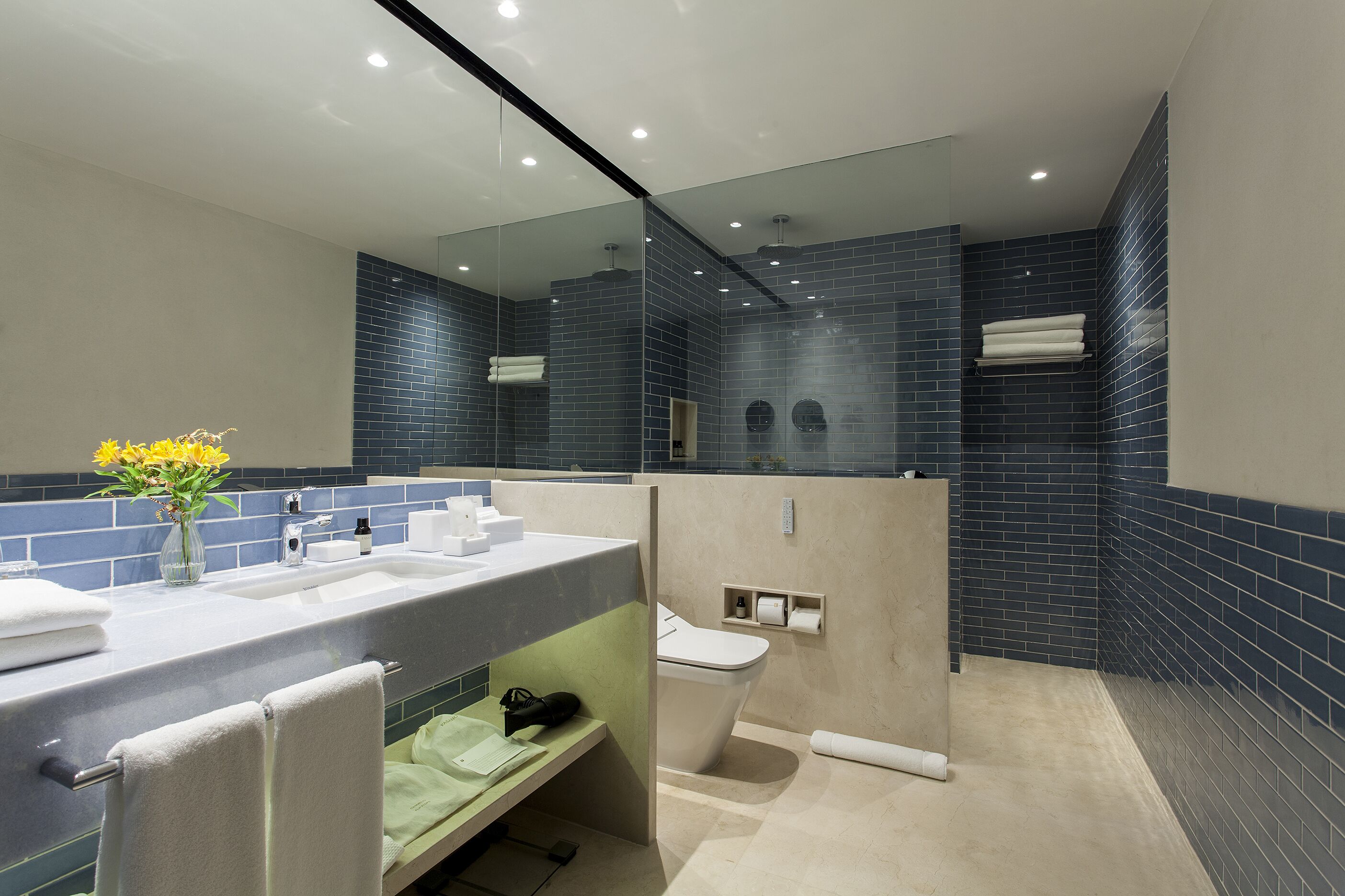 junior suite, oceanfront | bathroom | separate bathtub and shower, rainfall showerhead, hair dryer, slippers