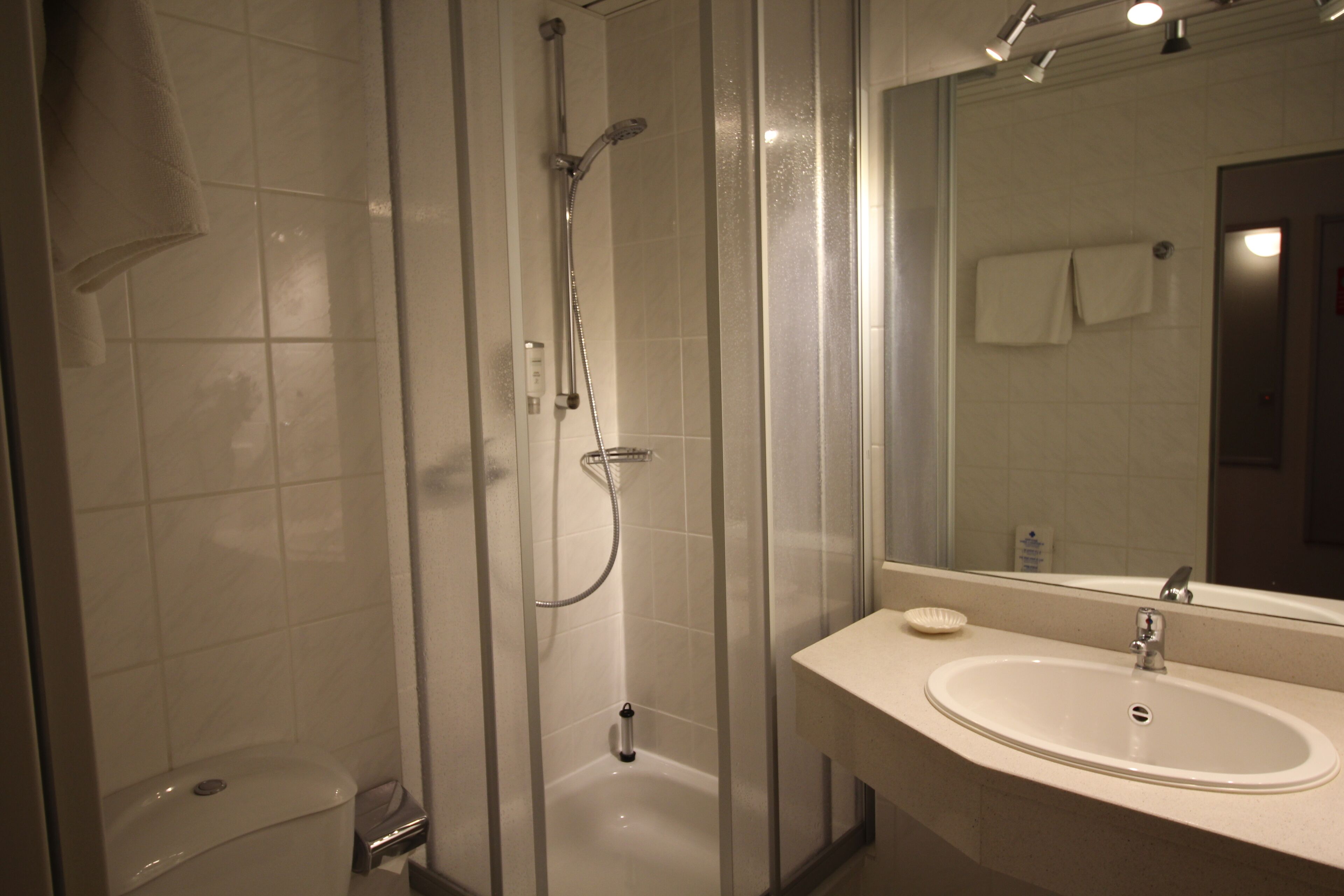 double room | bathroom | shower, hair dryer, towels