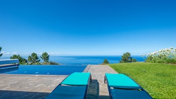 Ulkouima-allas, lämmitetty uima-allas, aurinkovarjoja, aurinkotuoleja