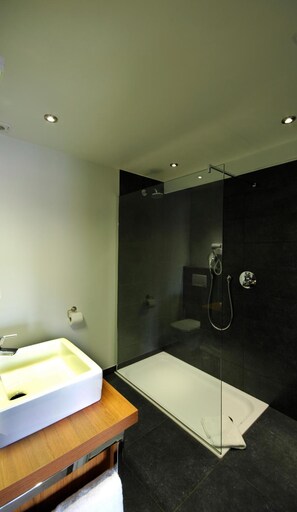 Shower, rainfall showerhead, free toiletries, hair dryer - De Heidebloem (Zoersel)