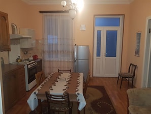 Family Apartment, Garden View | Private kitchen | Fridge, oven, stovetop, highchair - AVVA (Tbilisi)