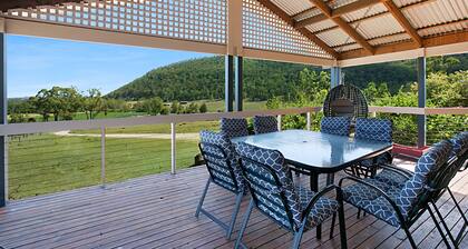 Sprawling country valley views with a hint of wine