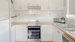 Fridge, microwave, oven, toaster