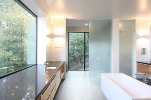 Shower, jetted bath, hair dryer, towels - Award-winning ocean view luxury master suite. Perfect romantic retreat (Tiburon)