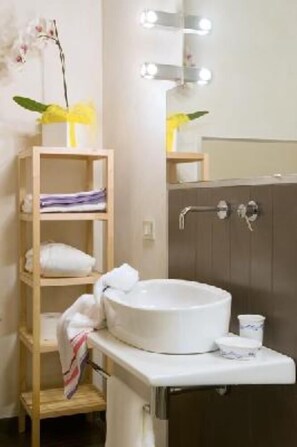 Ducha, secador de pelo, jabón, papel higiénico