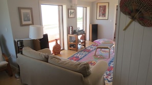 Smart TV, fireplace, video games, DVD player