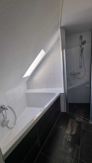 Combined shower/tub, hair dryer - Vacation apartment for 11 persons (incl. consumption costs and tourist tax!) (Zeewolde)