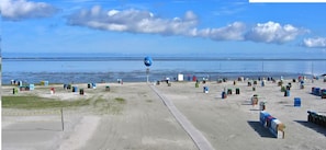 Beach nearby, sun loungers