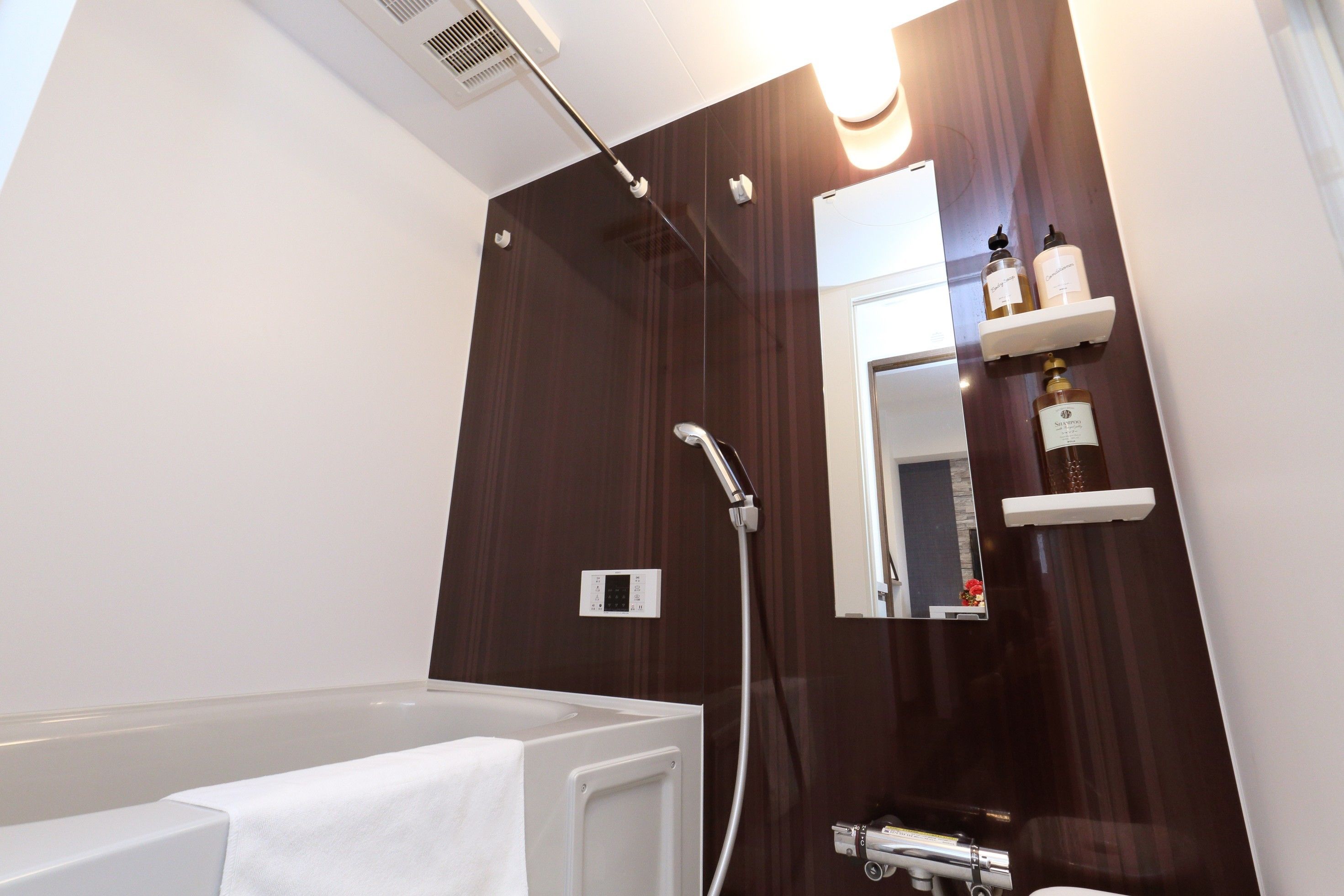 grand double room | bathroom | separate bathtub and shower, hair dryer, slippers, towels