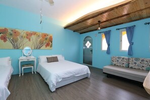 Desk, free WiFi, bed sheets