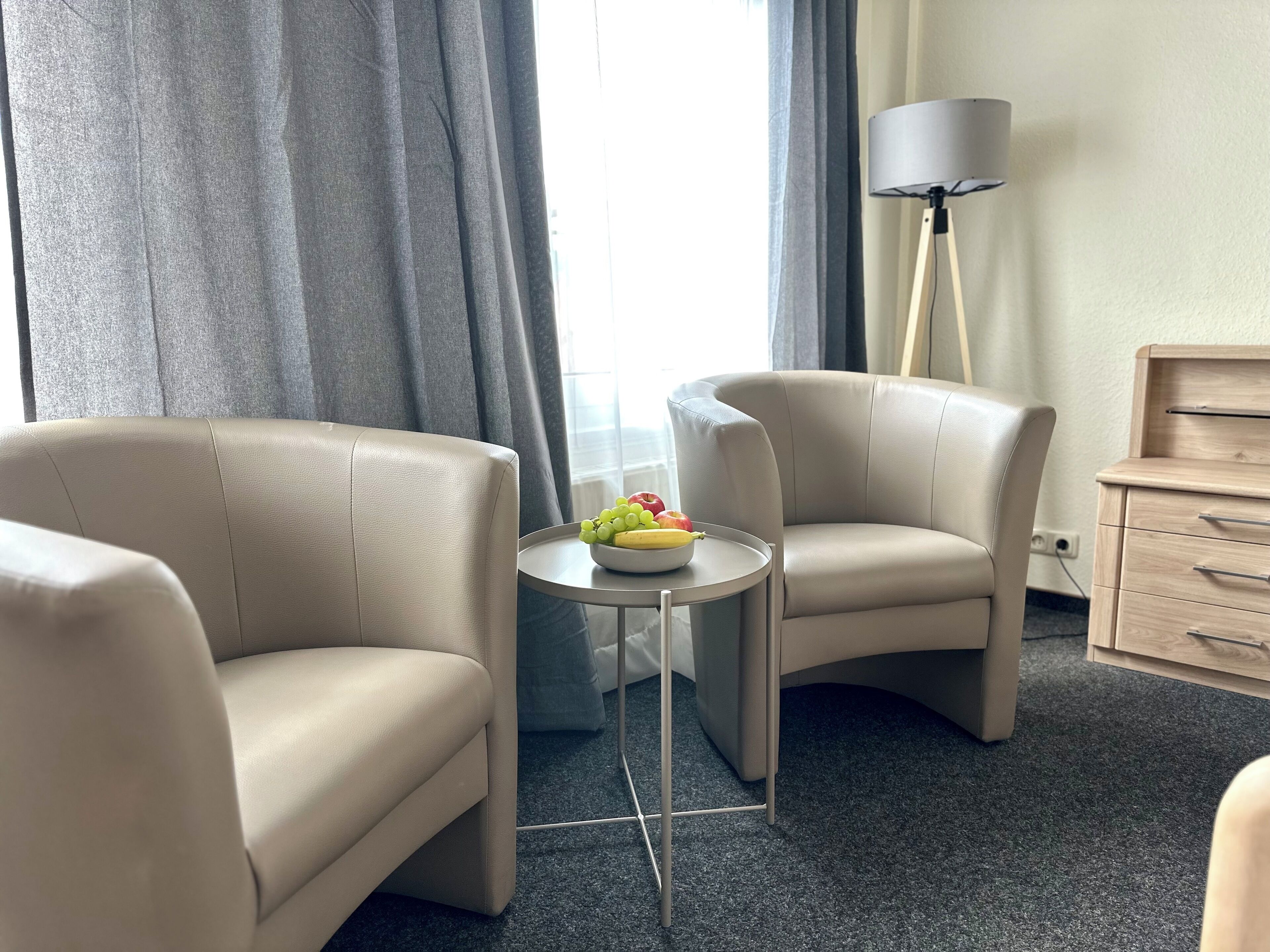 standard double room | down duvets, desk, laptop workspace, iron/ironing board