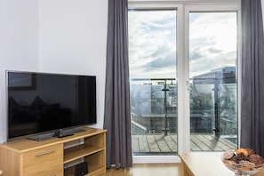 City-Apartment, 1 King-Bett, Nichtraucher, Stadtblick | Balkon