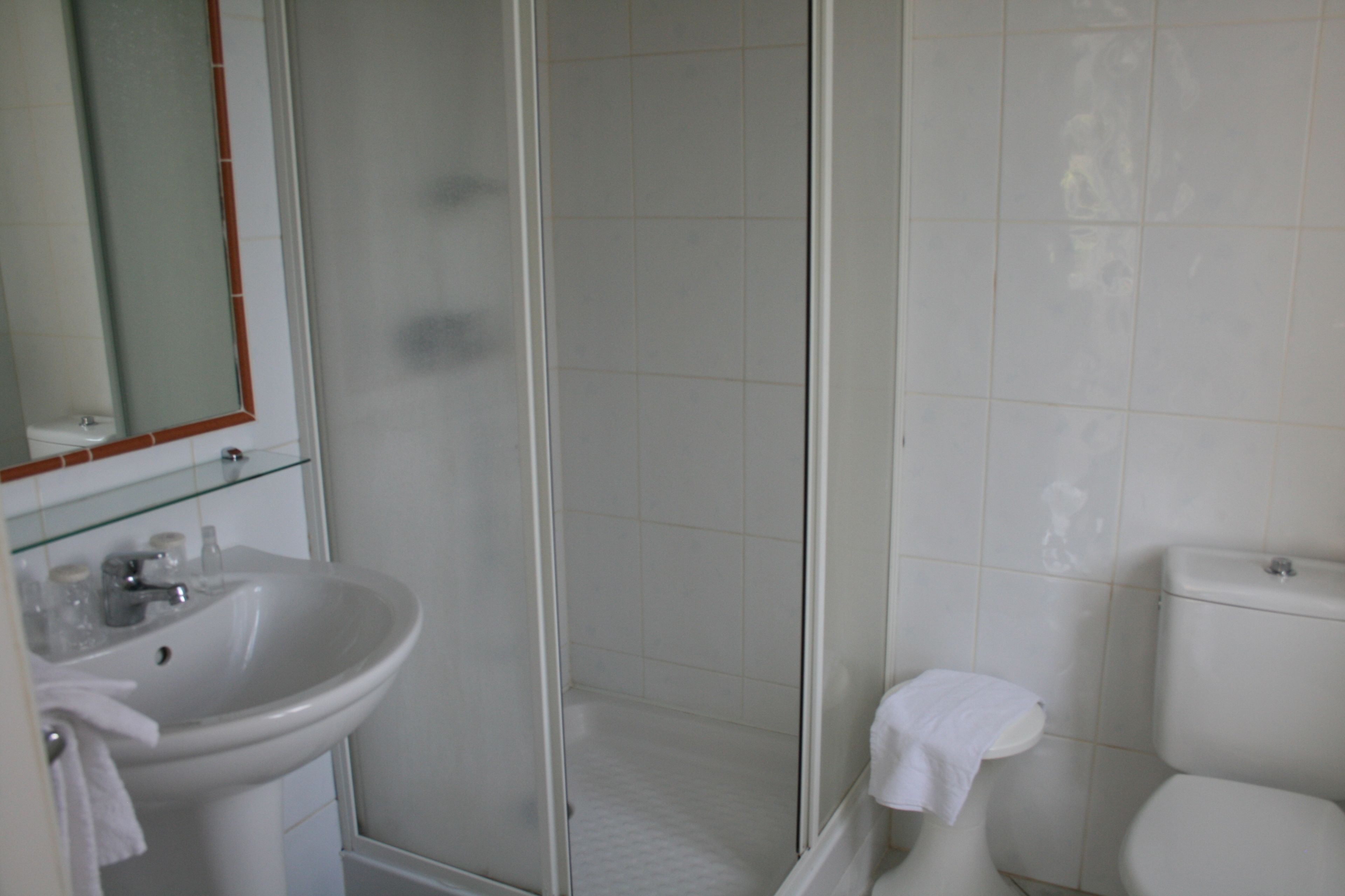 free toiletries, hair dryer, towels