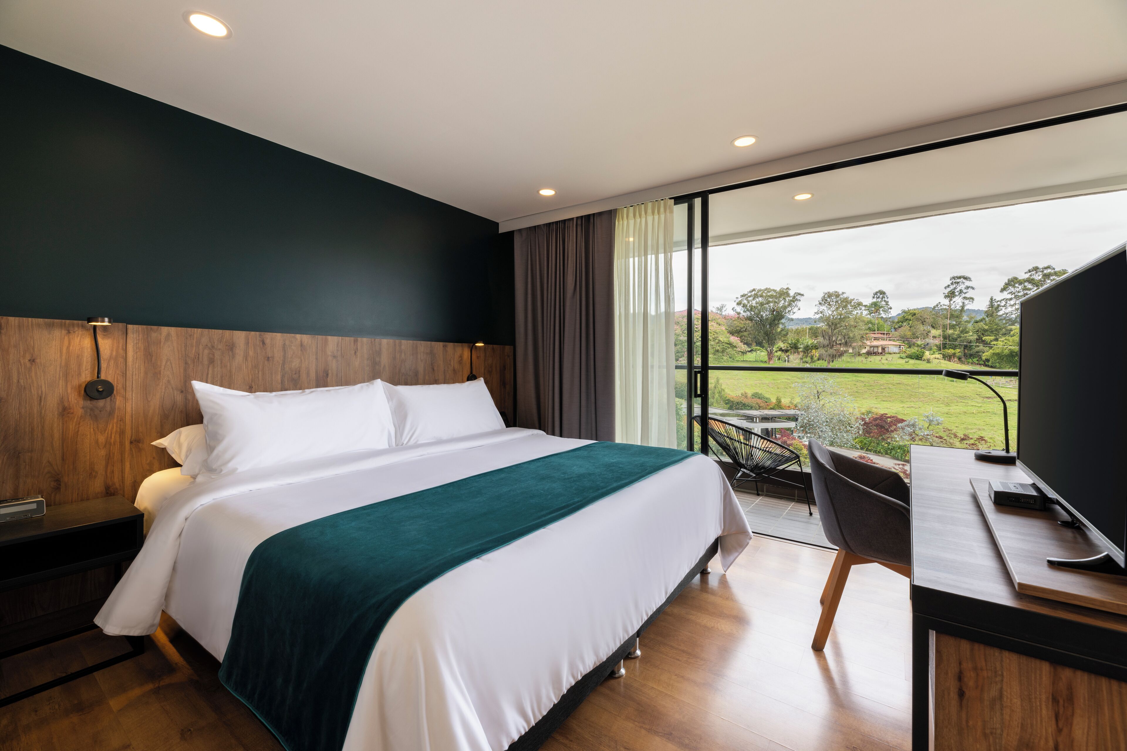 Suite, 1 kingsize bed met slaapbank, uitzicht op meer | Een minibar, een kluis op de kamer, een bureau, verduisterende gordijnen