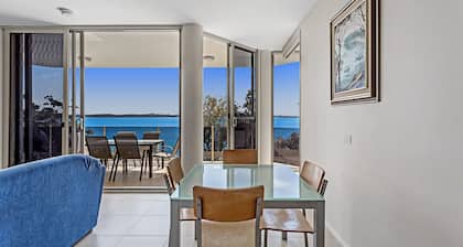 Perched above Dutchies Beach with views over the bay