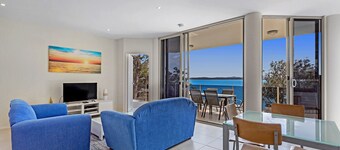 Perched above Dutchies Beach with views over the bay