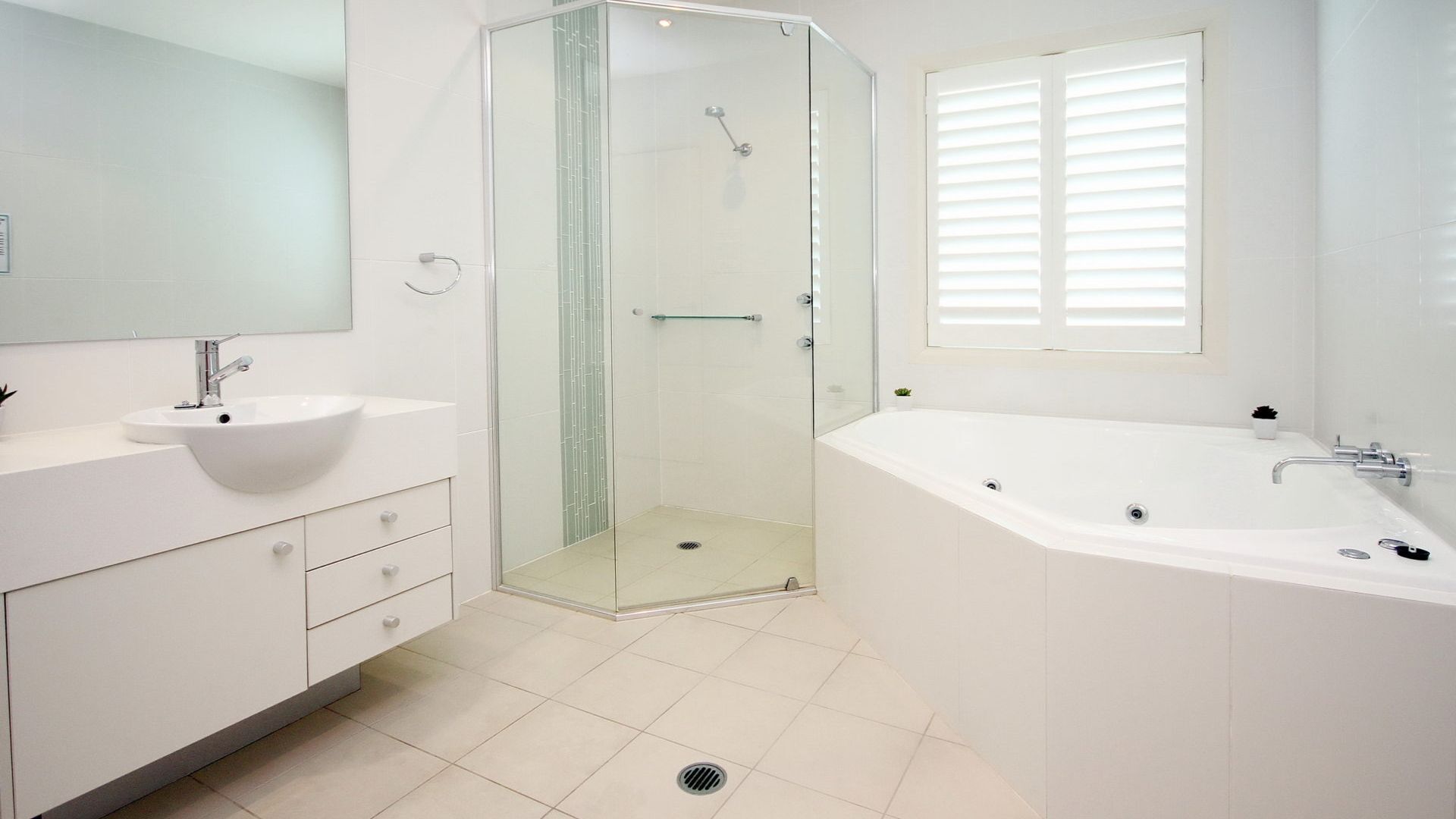 Shower, jetted tub