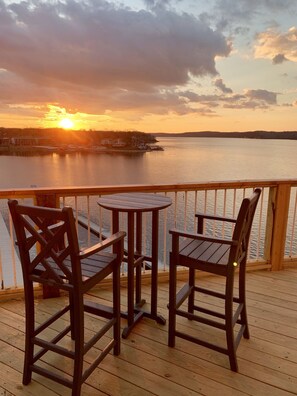 Outdoor dining - THE PENTHOUSE at Ledges Point! 6 King Bedrooms! Incredible Main Channel View! (Osage Beach)