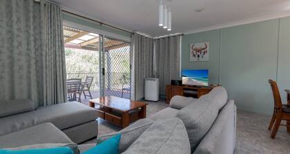 Right across the road from Fingal Bay Surf Beach