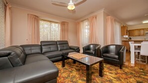 Living area - A pet friendly property, less than 1km from the beach and shops (Nelson Bay)