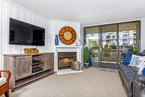 House, Multiple Beds (Our Ocean View) | Living area | TV, fireplace, DVD player, table tennis - Our Ocean View (Oceanside)