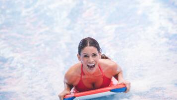 A person on a water slide.