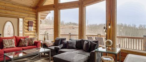 TV, fireplace, video-game console, foosball
