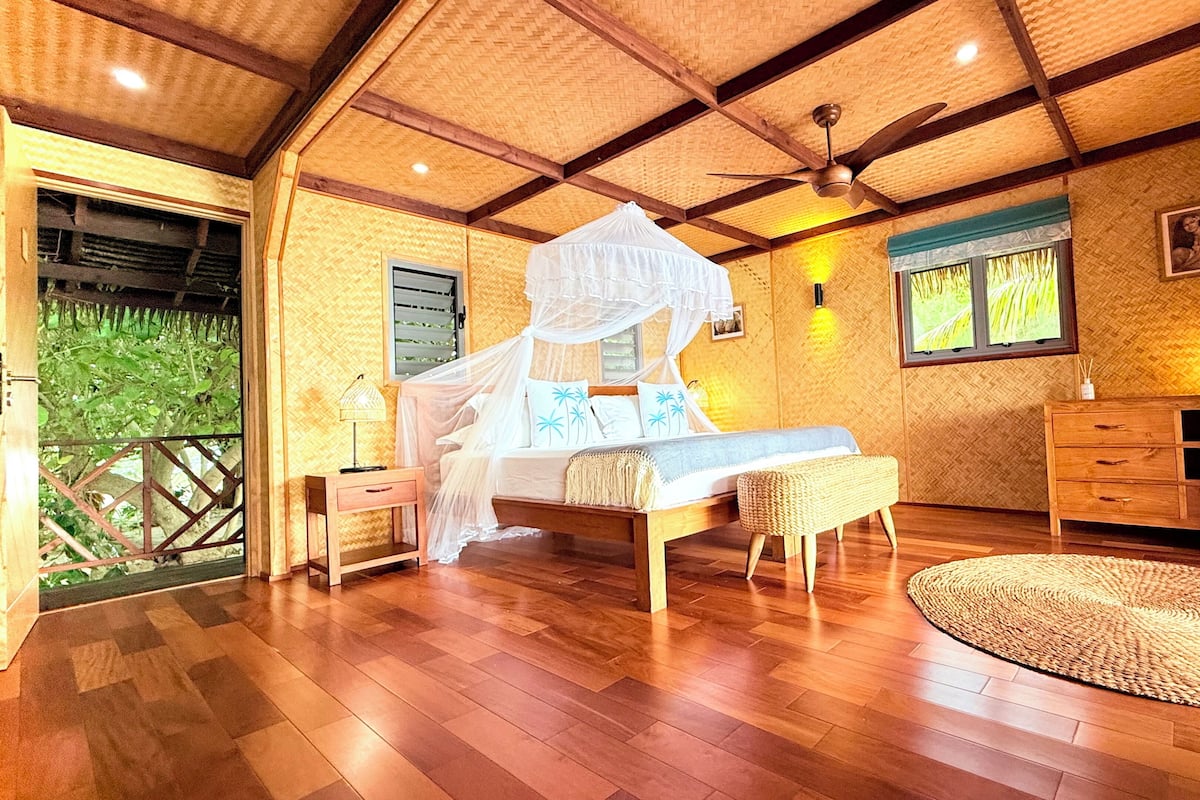 浪漫單棟小屋 (Sunset - Bora-Bora View) | 埃及棉床單、高級寢具、Select Comfort 床墊、迷你吧