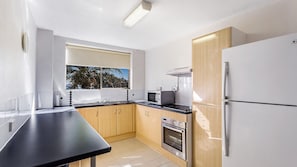 Fridge, microwave, oven