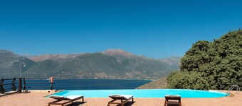 Luxury spacious quiet stone villa with large infinity pool & breath taking view