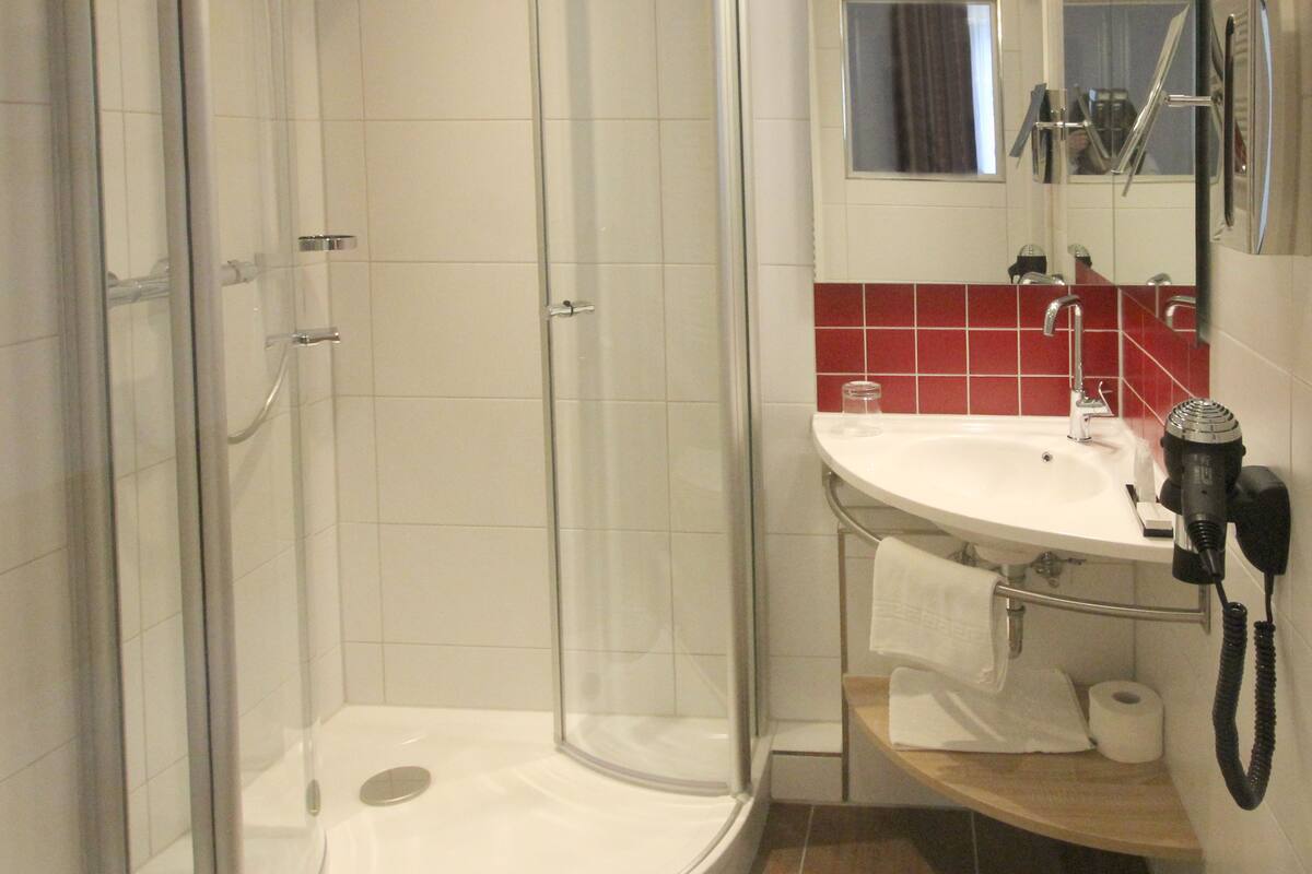 Free toiletries, hair dryer, towels