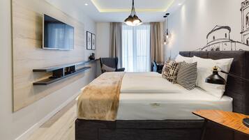 Chambre Deluxe, vue ville | 1 chambre, literie hypoallergénique, surmatelas