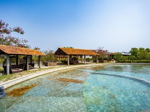 Outdoor pool, open 7:00 AM to 7:00 PM, pool loungers
