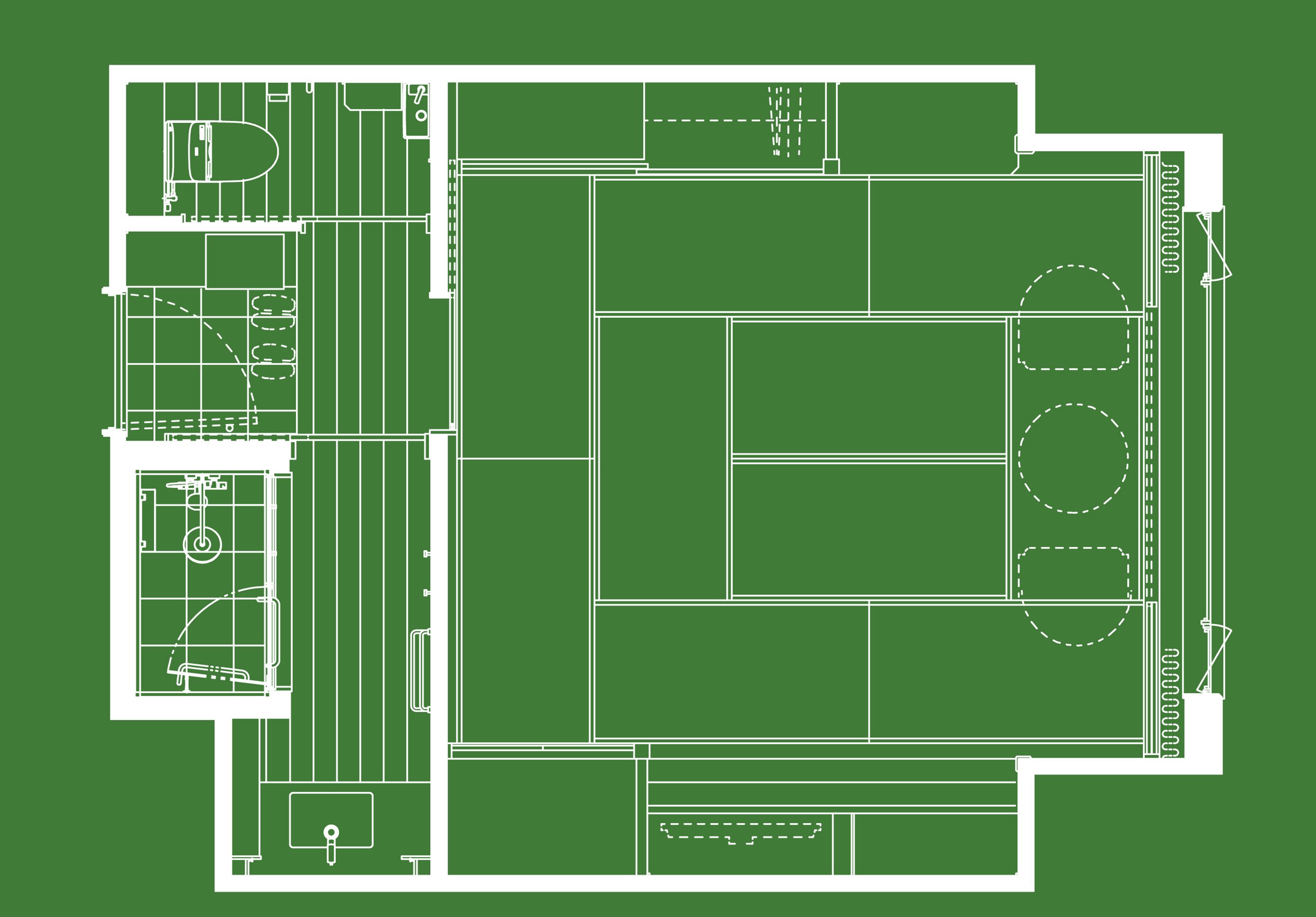 A floor plan of a hotel with multiple rooms, a gym, and a swimming pool.