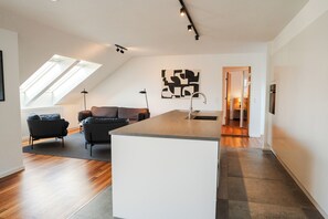 Apartment, Balcony | Living area | 32-inch flat-screen TV with cable channels, TV - Scheelsminde Herregård (Aalborg)