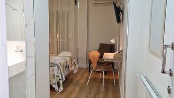 Desk, free WiFi, bed sheets