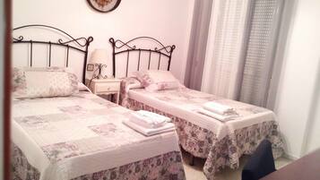 Desk, free WiFi, bed sheets