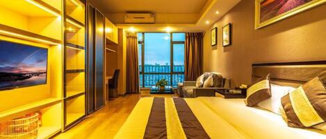 Deluxe Double Room, City View | Desk, blackout curtains, free WiFi, bed sheets