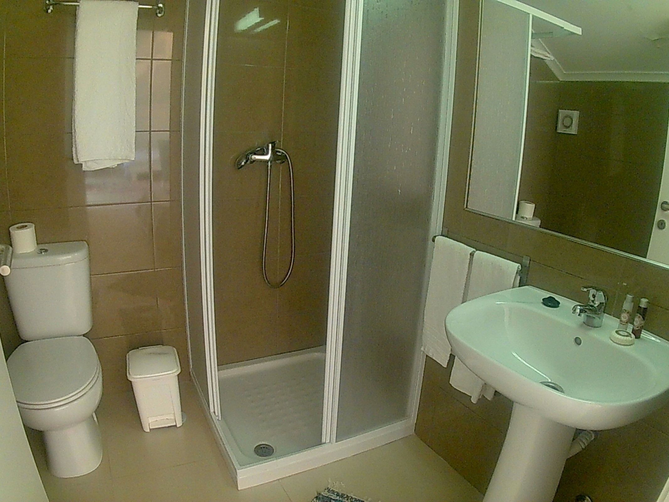 free toiletries, hair dryer, towels