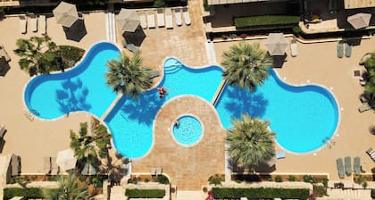 Seafront villa Avra , pool , no car need, excellent sea and sunset views!!