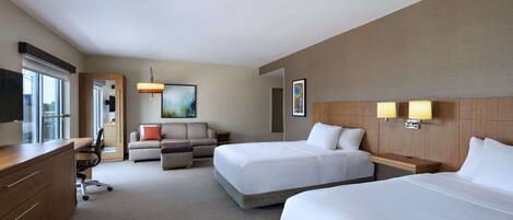 Room, Accessible, Bathtub (2 Queenbed & 1 Sofabed) | In-room safe, individually furnished, desk, blackout drapes