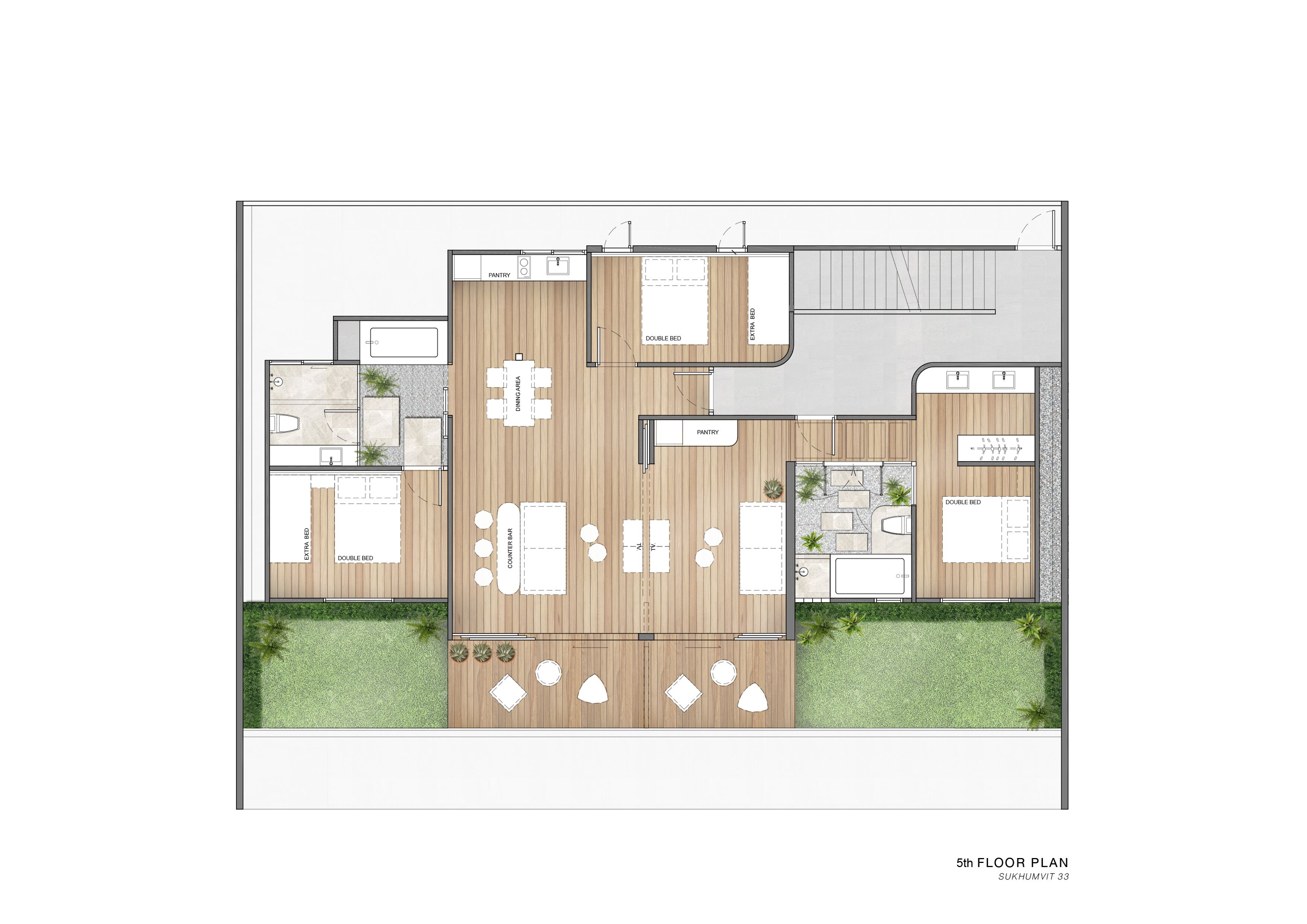 3 bedrooms rooftop penthouse | floor plan