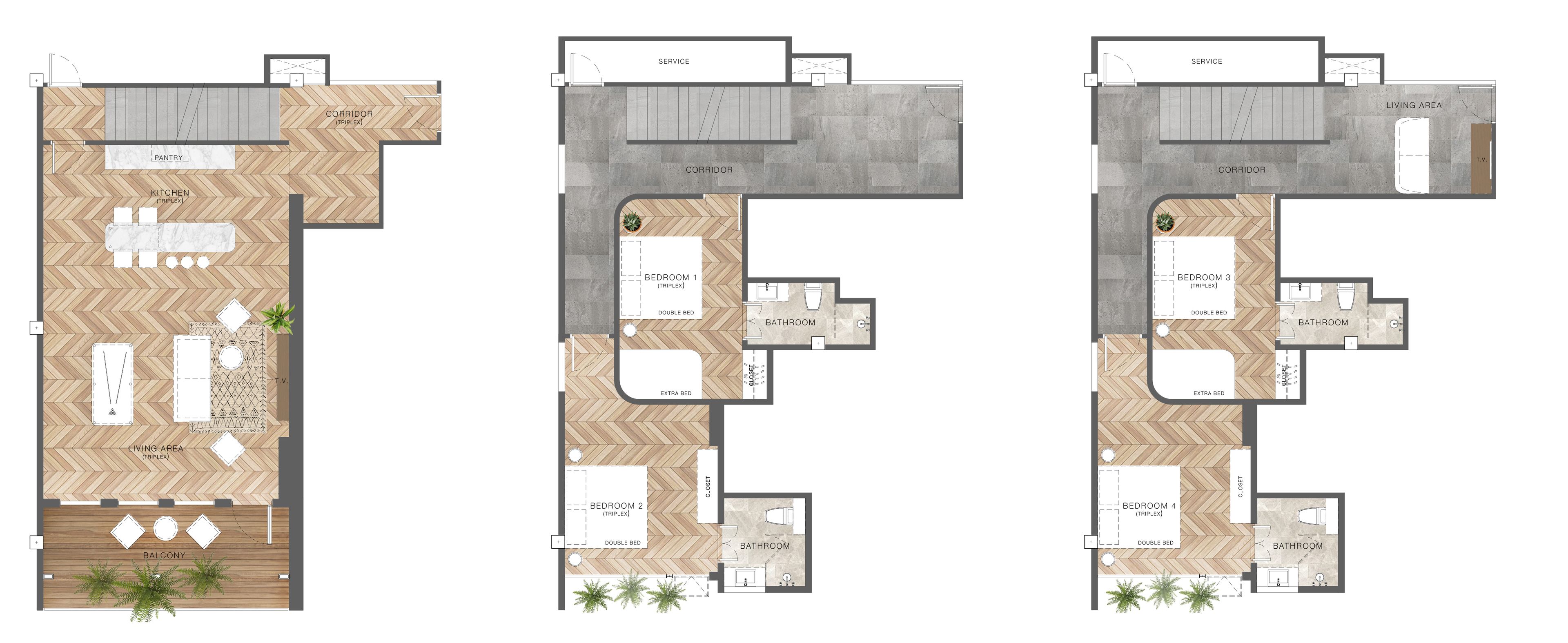 4 bedrooms penthouse suite | floor plan