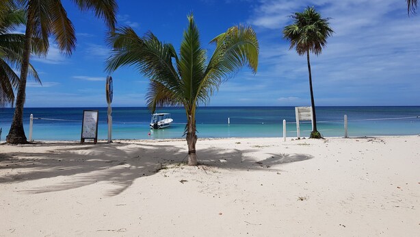 Private beach, white sand, sun loungers, beach towels - Casa de Paradise (Roatan)
