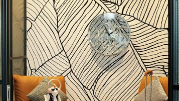 42-inch flat-screen TV with premium TV channels, TV